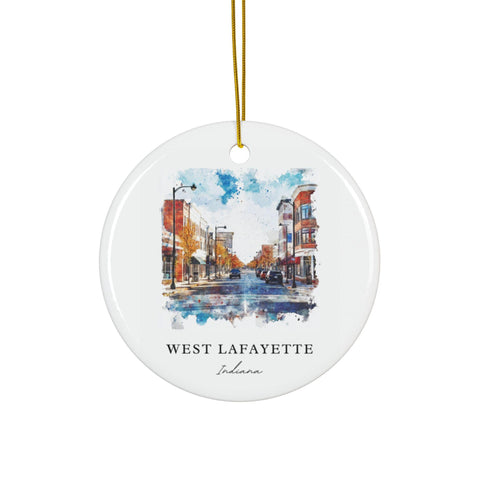 West Lafayette Ornament: Unique Purdue Souvenir, West Lafayette IN Decor, and Authentic Purdue Univ Xmas Gift