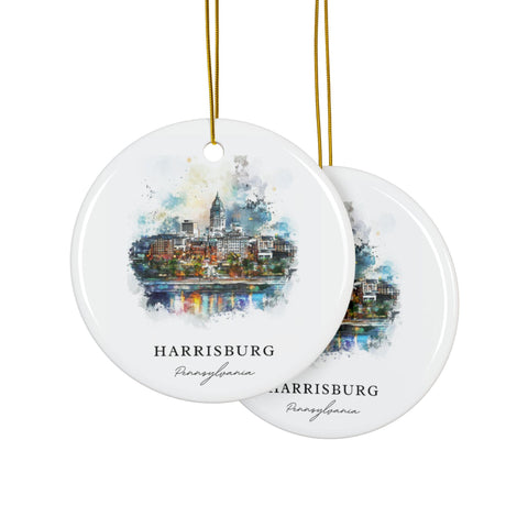 Harrisburg PA Ornament: Unique Harrisburg Souvenir, Harrisburg PA Decor, and Authentic Harrisburg Pennsylvania Gift (1pc, 3pcs, 5pcs, 10pcs)