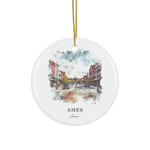 Ames Iowa Ornament: Unique Ames IA Souvenir, Ames Iowa Decor, and Authentic Ames Iowa Christmas Gift