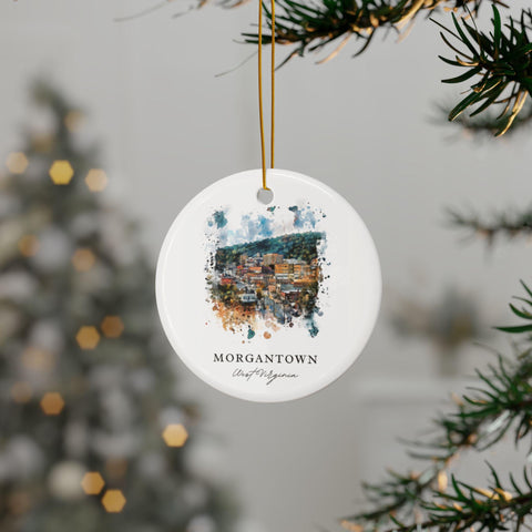 Morgantown WV Ornament: Unique Morgantown Souvenir, Morgantown WV Decor, and Authentic Univ West Virginia Xmas Gift