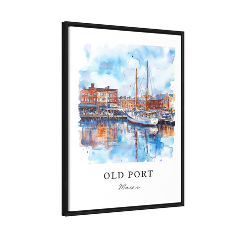 Old Port Portland Wall Art, Portland ME Print, Portland Watercolor Art, Old Port Maine Gift, Travel Print, Travel Poster, Housewarming Gift