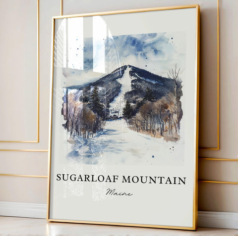 Sugarloaf Mountain ME Art, Sugarloaf Mtn Print, Carrabassett Valley, Franklin County ME Gift, Travel Print, Travel Poster, Housewarming Gift