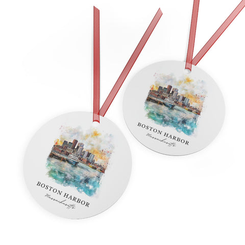 Boston Harbor Ornament: Unique Boston Souvenir, Boston Xmas Decor, and Authentic Boston Skyline Gift (1pc, 3pcs, 5pcs, 10pcs)