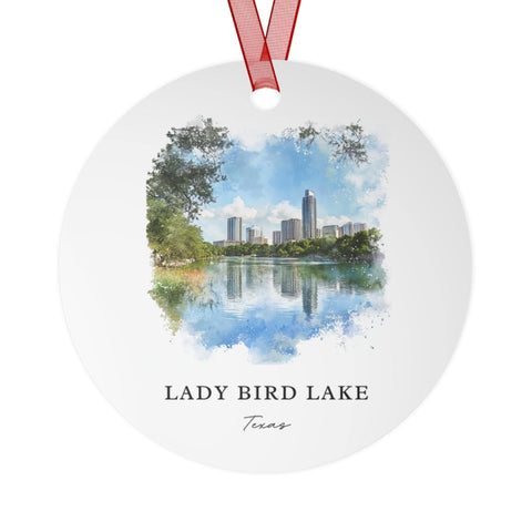 Lady Bird Lake Ornament: Unique Austin TX Souvenir, Austin Xmas Decor, and Authentic Austin Texas Gift (1pc, 3pcs, 5pcs, 10pcs)