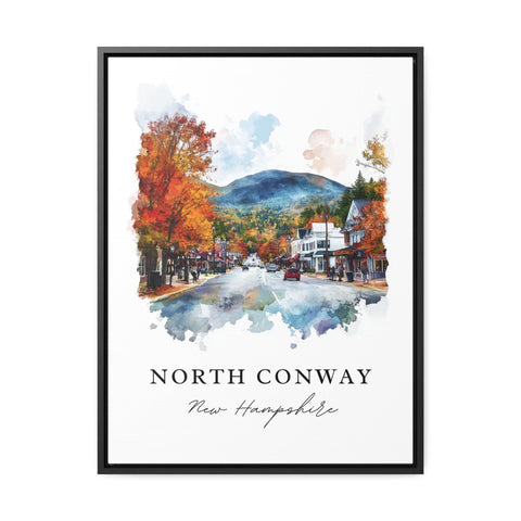 North Conway NH Art, North Conway Print, North Conway Watercolor, Mt. Washington Gift, Travel Print, Travel Poster, Housewarming Gift