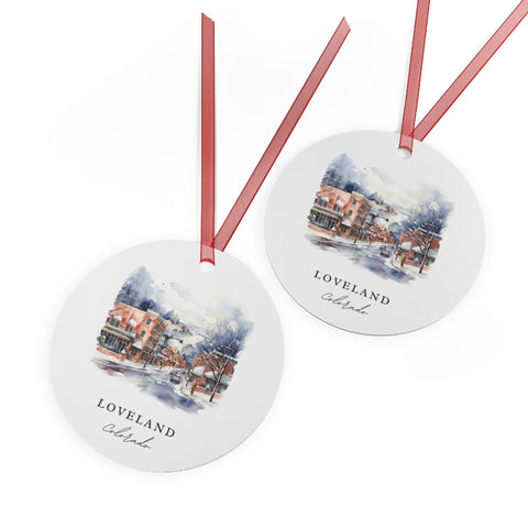 Loveland CO Ornament: Unique Loveland Souvenir, Loveland Xmas Decor, and Authentic Loveland Colorado Mini Gift (1pc, 3pcs, 5pcs, 10pcs)