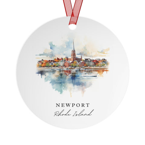 Newport RI Ornament: Unique Newport Souvenir, Newport RI Xmas Decor, and Authentic Newport Rhode Island Gift (1pc, 3pcs, 5pcs, 10pcs)