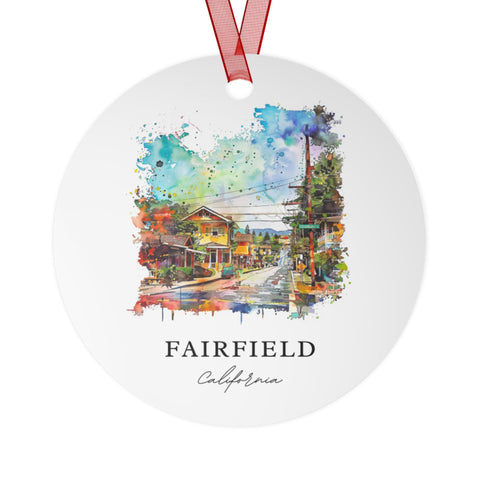 Fairfield CA Ornament: Unique Fairfield Souvenir, Fairfield Cali Xmas Decor, and Authentic Fairfield Cali Gift (1pc, 3pcs, 5pcs, 10pcs)