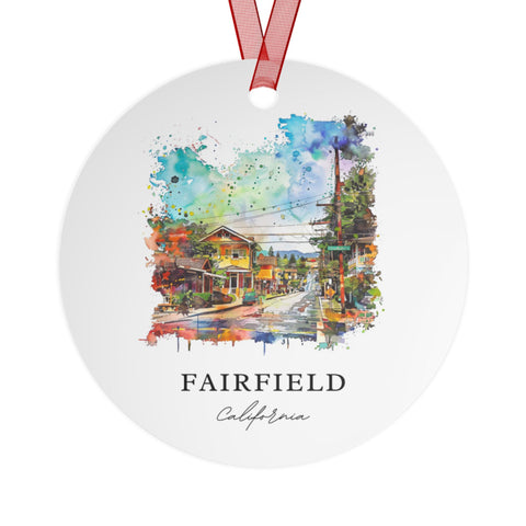 Fairfield CA Ornament: Unique Fairfield Souvenir, Fairfield Cali Xmas Decor, and Authentic Fairfield Cali Gift (1pc, 3pcs, 5pcs, 10pcs)