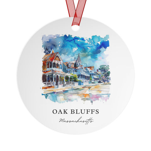 Oak Bluffs MA Ornament: Unique Oak Bluffs Souvenir, Oak Bluffs Xmas Decor, and Authentic Oak Bluffs MA Gift (1pc, 3pcs, 5pcs, 10pcs)