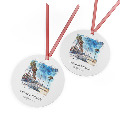 Venice Beach CA Ornament: Unique Venice Beach Souvenir, Venice Beach Xmas Decor, and Authentic Venice Beach CA Gift (1pc, 3pcs, 5pcs, 10pcs)