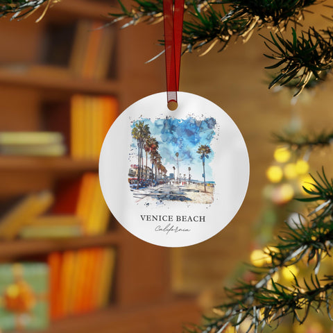 Venice Beach CA Ornament: Unique Venice Beach Souvenir, Venice Beach Xmas Decor, and Authentic Venice Beach CA Gift (1pc, 3pcs, 5pcs, 10pcs)