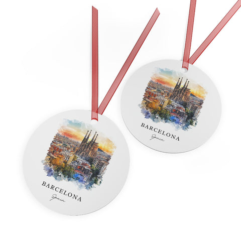 Barcelona Spain Ornament: Unique Barcelona Souvenir, Barcelona Xmas Decor, and Authentic Barcelona Skyline Gift (1pc, 3pcs, 5pcs, 10pcs)