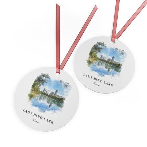 Lady Bird Lake Ornament: Unique Austin TX Souvenir, Austin Xmas Decor, and Authentic Austin Texas Gift (1pc, 3pcs, 5pcs, 10pcs)