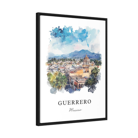 Guerrero MX Wall Art, Guerrero Print, Guerrero State Watercolor Art, Guerrero Mexico Gift, Travel Print, Travel Poster, Housewarming Gift