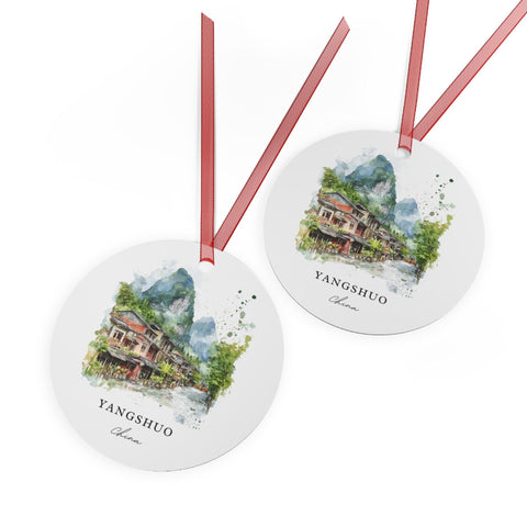 Yangshuo China Ornament: Unique Yangshuo Souvenir, Yangshuo Xmas Decor, and Authentic Yangshuo China Gift (1pc, 3pcs, 5pcs, 10pcs)