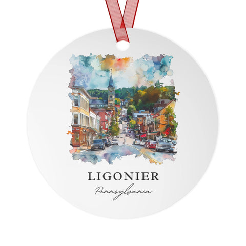 Ligonier PA Ornament: Unique Ligonier Souvenir, Ligonier Xmas Decor, and Authentic Ligonier Pennsylvania Gift (1pc, 3pcs, 5pcs, 10pcs)