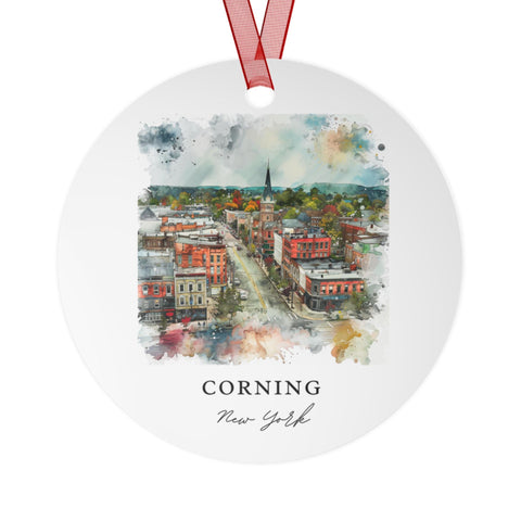 Corning NY Ornament: Unique Corning Souvenir, Corning Xmas Decor, and Authentic Corning New York Gift (1pc, 3pcs, 5pcs, 10pcs)