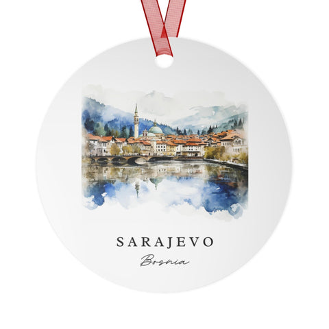 Sarajevo Bosnia Ornament: Unique Sarajevo Souvenir, Sarajevo Xmas Decor, and Authentic Miljacka River Gift (1pc, 3pcs, 5pcs, 10pcs)