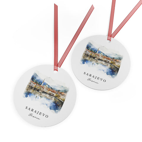 Sarajevo Bosnia Ornament: Unique Sarajevo Souvenir, Sarajevo Xmas Decor, and Authentic Miljacka River Gift (1pc, 3pcs, 5pcs, 10pcs)