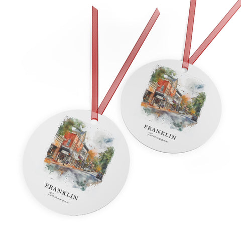 Franklin TN Ornament: Unique Franklin Souvenir, Franklin Xmas Decor, and Authentic Franklin Tennessee Gift (1pc, 3pcs, 5pcs, 10pcs)