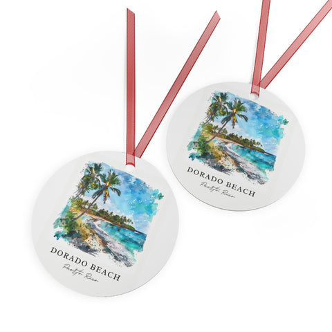 Dorado Beach Ornament: Unique Dorado PR Souvenir, Puerto Rico Xmas Decor, and Authentic Dorado Beach Gift (1pc, 3pcs, 5pcs, 10pcs)