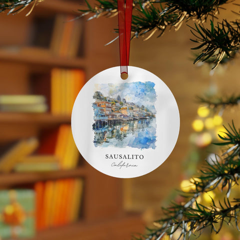 Sausalito CA Ornament: Unique Sausalito Souvenir, Sausalito Xmas Decor, and Authentic Bay Area California Gift (1pc, 3pcs, 5pcs, 10pcsCA