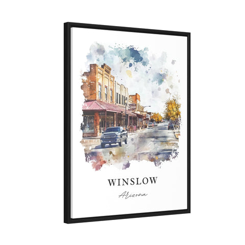 Winslow AZ Wall Art, Winslow Arizona Print, Winslow Watercolor Art, Navajo County Gift, Travel Print, Travel Poster, Housewarming Gift