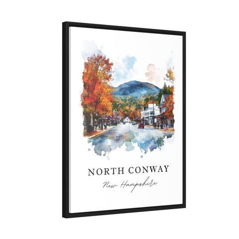 North Conway NH Art, North Conway Print, North Conway Watercolor, Mt. Washington Gift, Travel Print, Travel Poster, Housewarming Gift