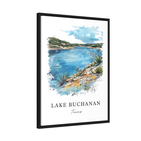 Lake Buchanan TX Wall Art, Lake Buchanan Print, Llano County Watercolor, Lake Buchanan Gift, Travel Print, Travel Poster, Housewarming Gift