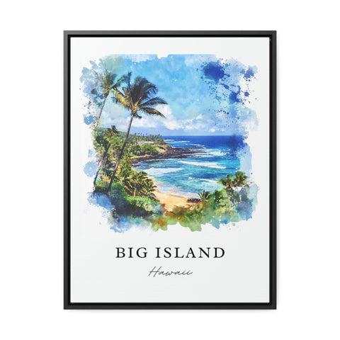 Big Island HI Wall Art, Big Island Print, Big Island Hawaii Watercolor Art, Big Island Gift, Travel Print, Travel Poster, Housewarming Gift