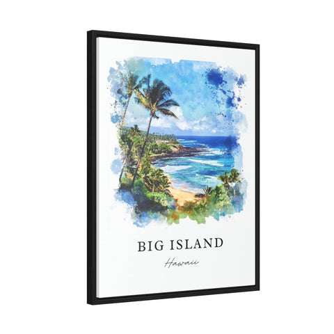 Big Island HI Wall Art, Big Island Print, Big Island Hawaii Watercolor Art, Big Island Gift, Travel Print, Travel Poster, Housewarming Gift