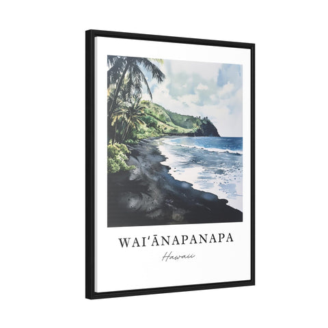 Waianapanapa Wall Art, Maui Print, Maui HI Watercolor Art, Waianapanapa State Park Gift, Travel Print, Travel Poster, Housewarming Gift