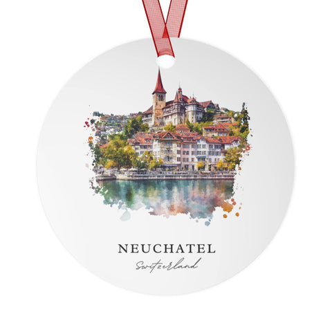 Neuchatel Ornament: Unique Souvenir, Neuchatel Xmas Decor, and Authentic Neuchatel Switzerland Gift (1pc, 3pcs, 5pcs, 10pcs)