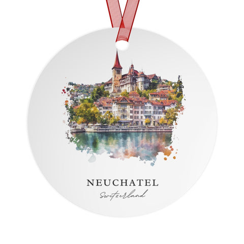 Neuchatel Ornament: Unique Souvenir, Neuchatel Xmas Decor, and Authentic Neuchatel Switzerland Gift (1pc, 3pcs, 5pcs, 10pcs)