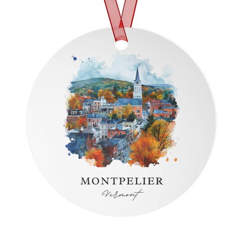 Montpelier VT Ornament: Unique Montpelier Souvenir, Montpelier Xmas Decor, and Authentic Vermont Gift (1pc, 3pcs, 5pcs, 10pcs)