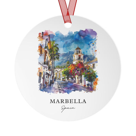 Marbella Spain Ornament: Unique Souvenir, Marbella Xmas Decor, and Authentic Marbella Spain Gift (1pc, 3pcs, 5pcs, 10pcs)