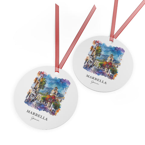 Marbella Spain Ornament: Unique Souvenir, Marbella Xmas Decor, and Authentic Marbella Spain Gift (1pc, 3pcs, 5pcs, 10pcs)