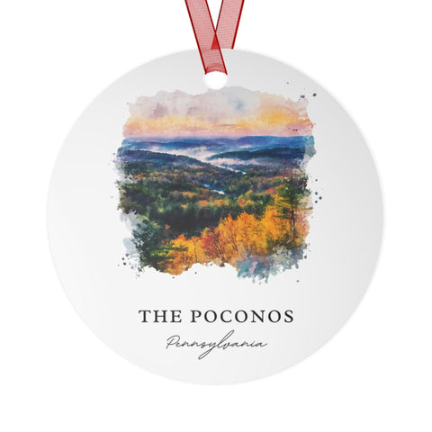 Poconos Ornament: Unique Poconos Souvenir, Poconos Xmas Decor, and Authentic Poconos Mountains Gift (1pc, 3pcs, 5pcs, 10pcs)