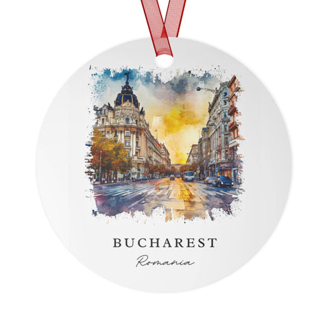 Bucharest Romania Ornament: Unique Bucharest Souvenir, Bucharest Xmas Decor, and Authentic Romania Gift (1pc, 3pcs, 5pcs, 10pcs)