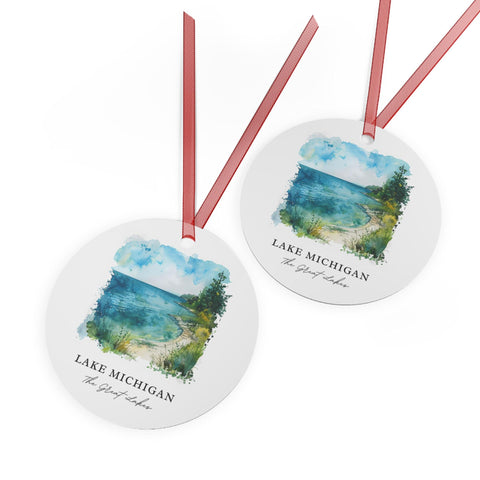 Lake Michigan Ornament: Unique Great Lakes Souvenir, Lake Michigan Xmas Decor, and Authentic Lake Michigan Gift (1pc, 3pcs, 5pcs, 10pcs)