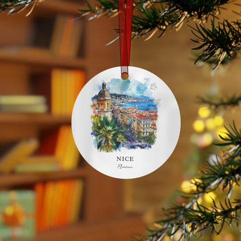 Nice France Ornament: Unique Nice FR Souvenir, Nice France Xmas Decor, and Authentic French Riviera Gift (1pc, 3pcs, 5pcs, 10pcs)