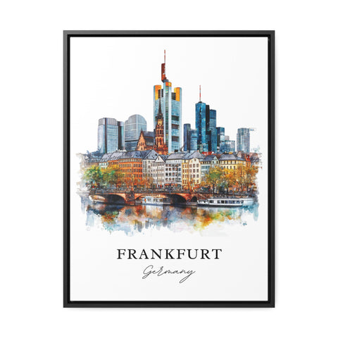 Frankfurt Wall Art, Frankfurt Print, Frankfurt Watercolor Art, Frankfurt Skyline Gift, Travel Print, Travel Poster, Housewarming Gift