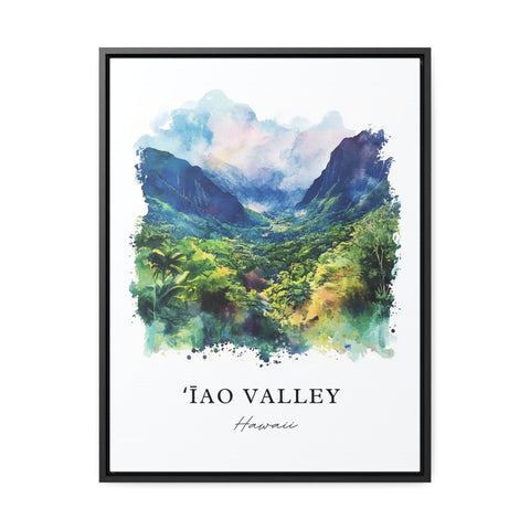 Iao Valley Wall Art, Iao Valley Print, Maui Watercolor Art, Wailuku Gift, Travel Print, Travel Poster, Housewarming Gift