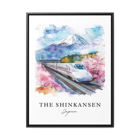 Shinkansen Japan Art, Shinkansen Print, Mount Fuji Watercolor Art, Bullet Train Japan Gift, Travel Print, Travel Poster, Housewarming Gift