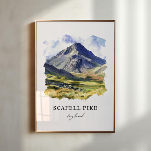 Scafell Pike England Art, Scafell Pike Print, Scafell Pike Watercolor Art, Cumbria UK Gift, Travel Print, Travel Poster, Housewarming Gift