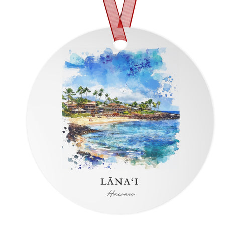 Lanai Hawaii Ornament: Unique Lanai Souvenir, Maui Xmas Decor, and Authentic Lanai Maui Hawaii Gift