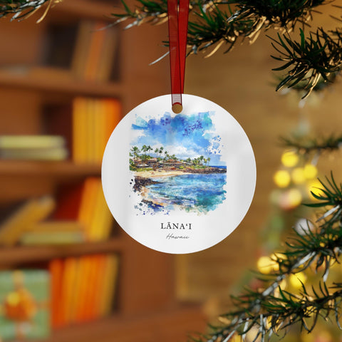 Lanai Hawaii Ornament: Unique Lanai Souvenir, Maui Xmas Decor, and Authentic Lanai Maui Hawaii Gift