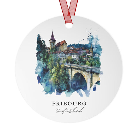 Fribourg Ornament: Unique Fribourg Swiss Souvenir, La Sarine Xmas Decor, and Authentic Switzerland Christmas Gift