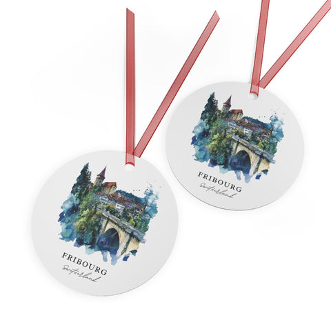 Fribourg Ornament: Unique Fribourg Swiss Souvenir, La Sarine Xmas Decor, and Authentic Switzerland Christmas Gift